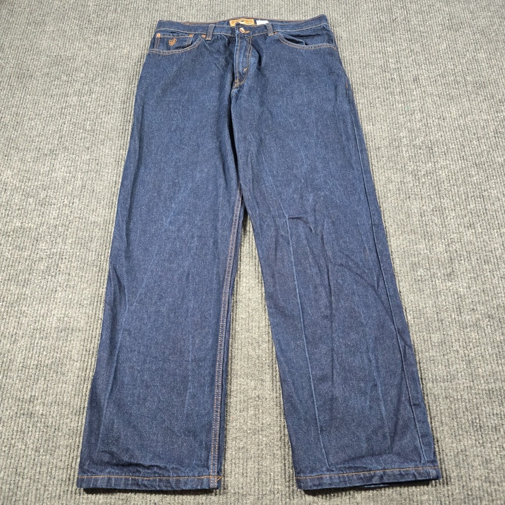 Baggy‎ Rocawear Jeans Men 36x34 Blue Loose Hip Hop Embroidered Skater Y2K 34x32